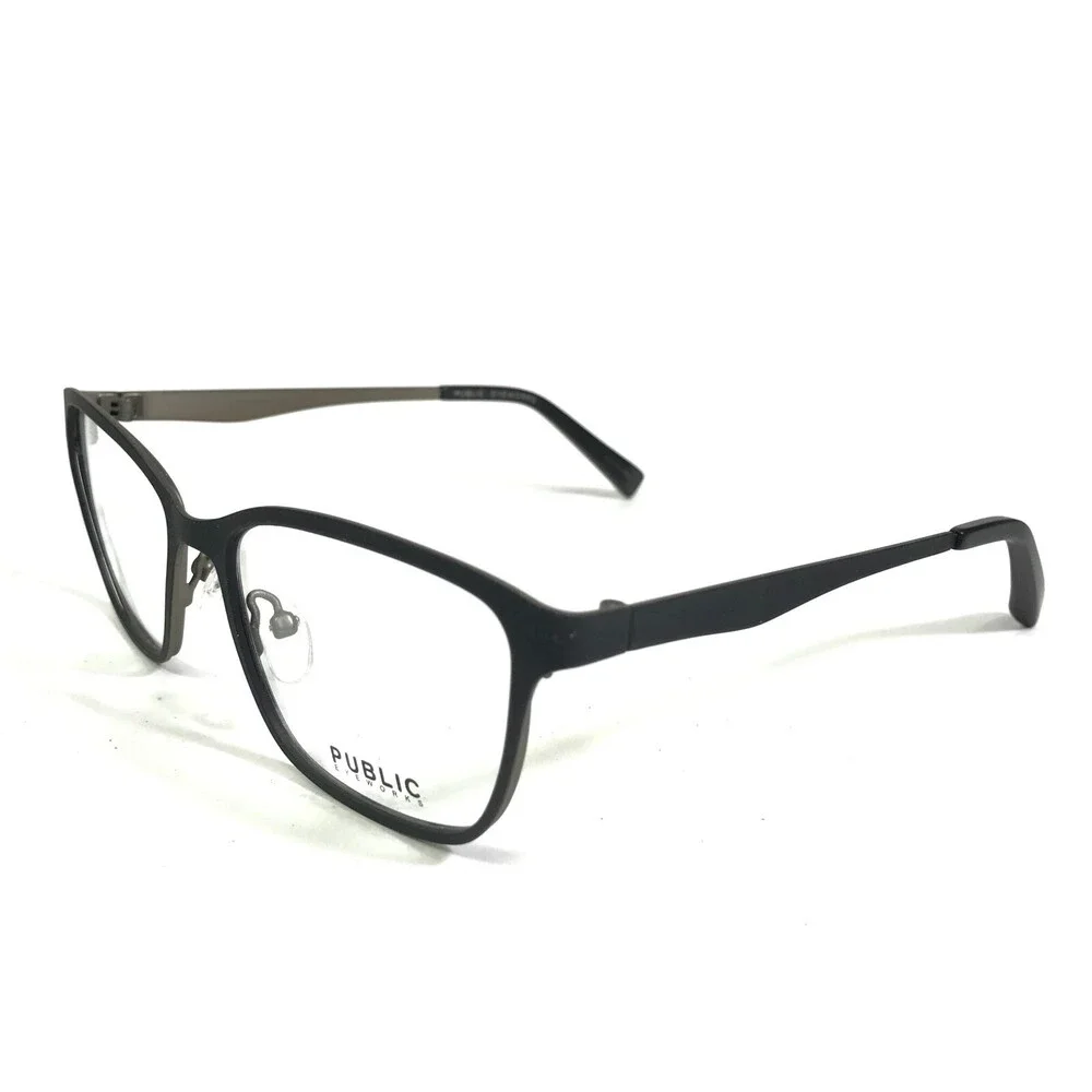 Public Eyeworks Eyeglasses Frames CAMBRIDGE-C01 Black Square Cat Eye 52-16-138